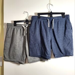 Primark 2 pc blue and gray sweat shorts men's L  #2165